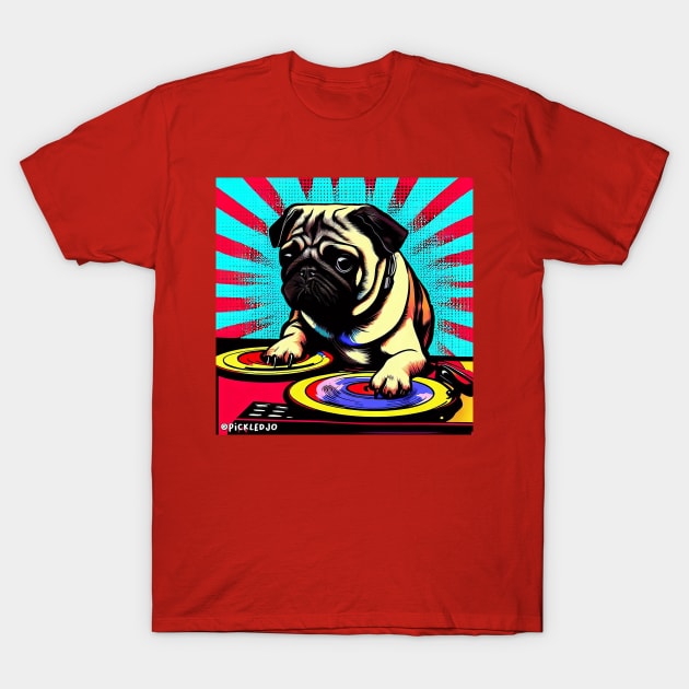 Pug DJ T-Shirt by Pickledjo